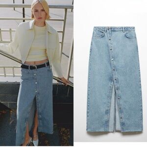MANGO Maxi skirt with buttons